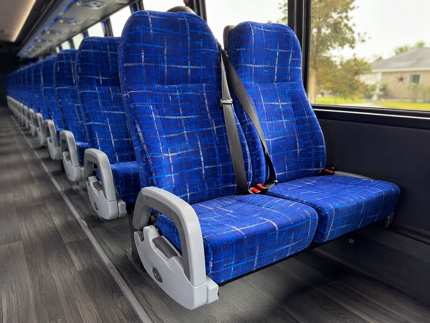 56 passenger charter bus inside