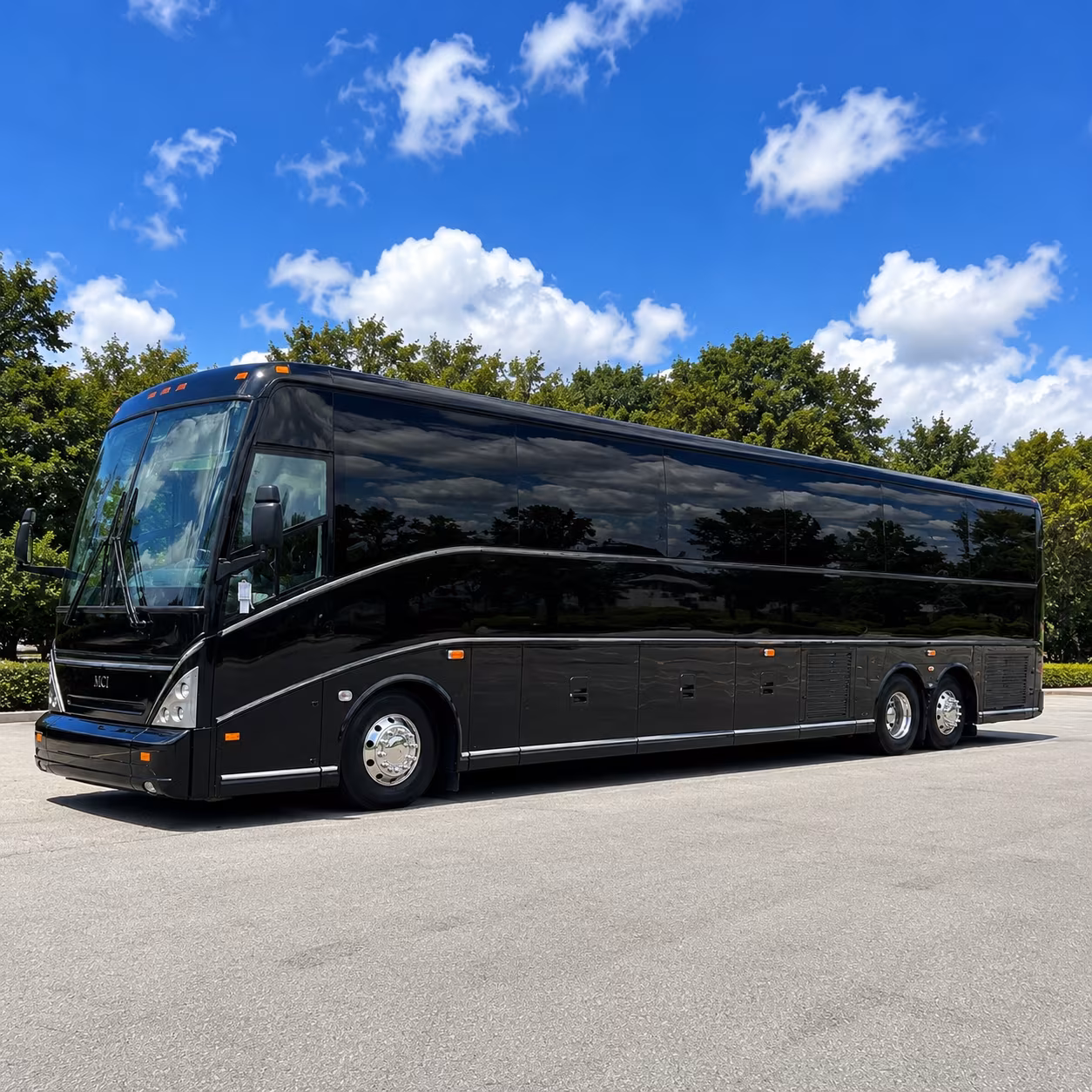 corporate event and employee shuttle buses along the us 59 corridor