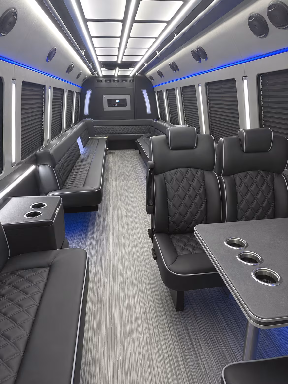 sugar land 25 passenger party bus inside