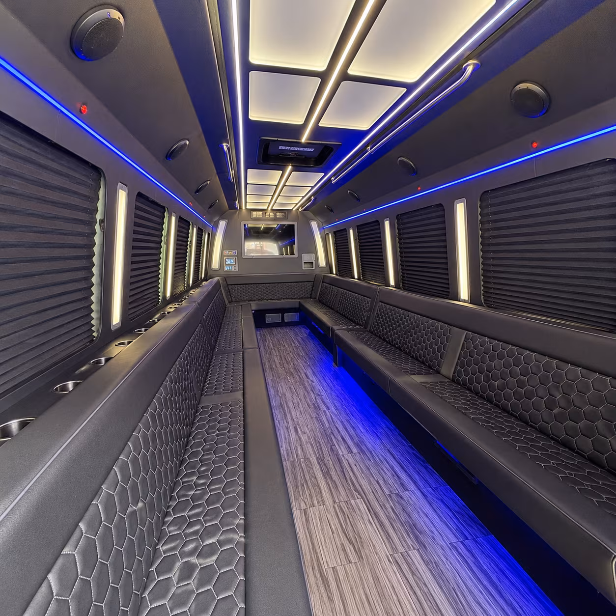sugar land 30 passenger party bus interior