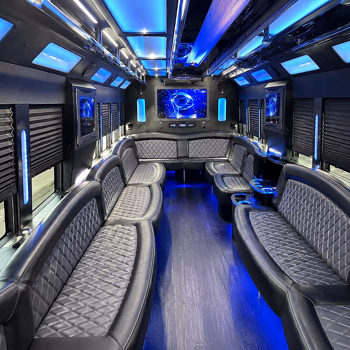 sugar land 50 passenger party bus interior